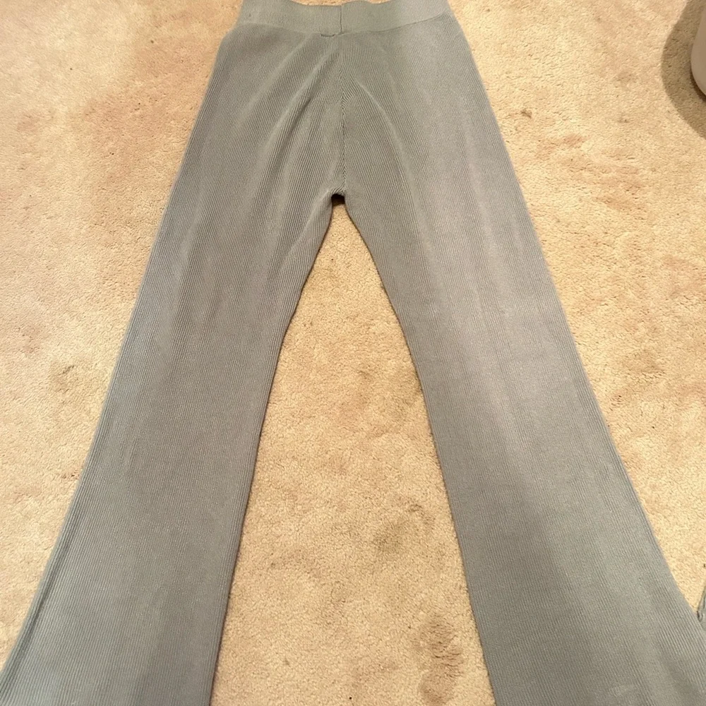 Gray/Light Blue Ribbed Pants - Picture 2 of 2